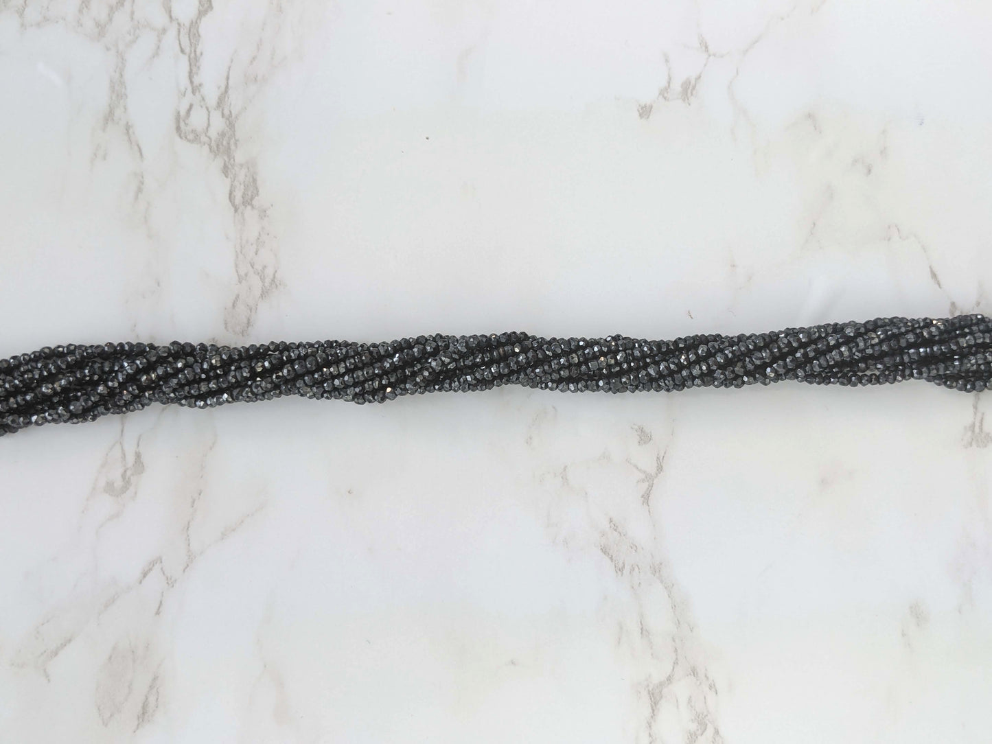 Coated Black Spinel 2.5mm Faceted Rondelles