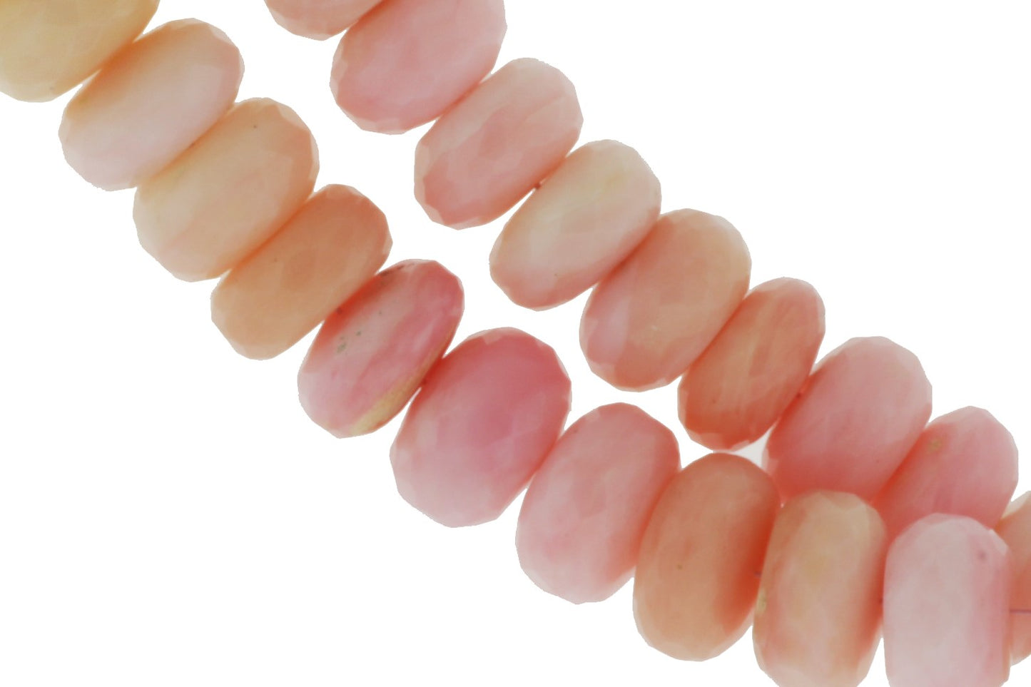 Ombre Pink Opal 10mm Faceted Rondelles
