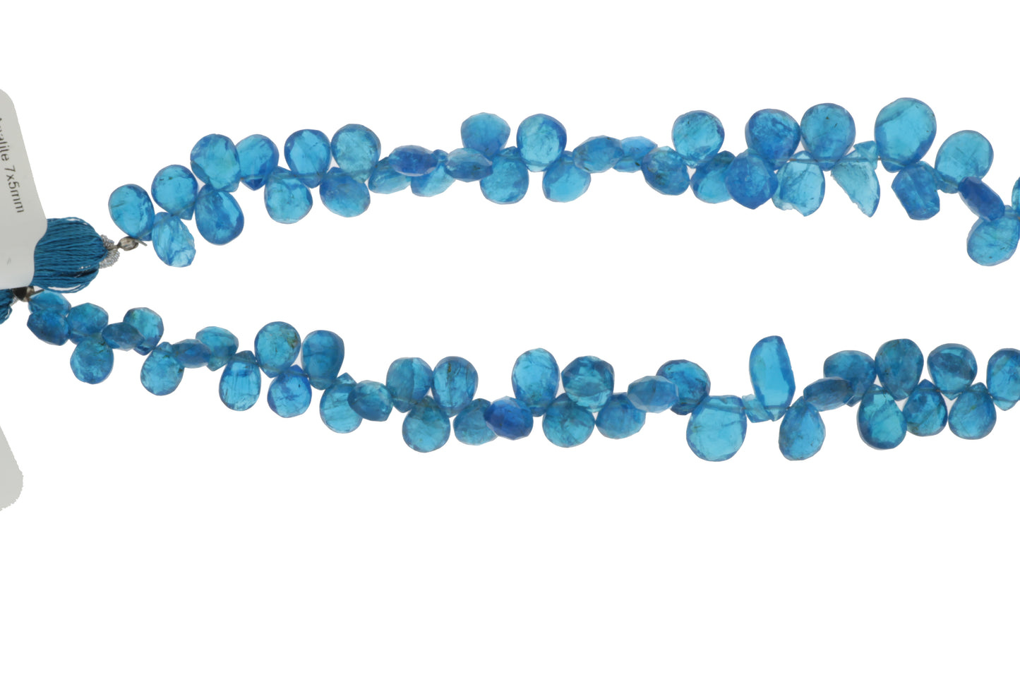 Neon Blue Apatite 7x5mm Faceted Pear Shaped Briolettes