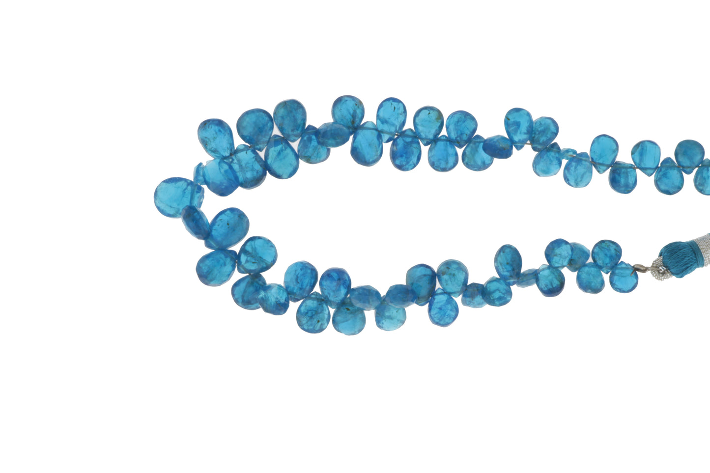 Neon Blue Apatite 7x5mm Faceted Pear Shaped Briolettes