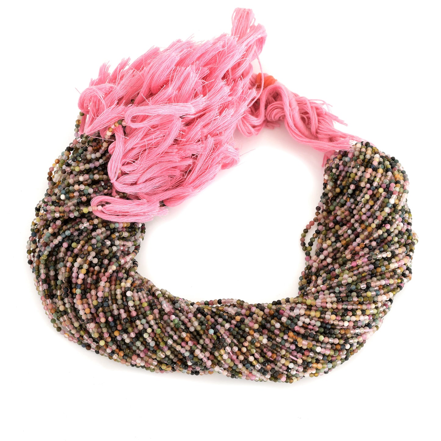 Confetti Watermelon Tourmaline 2mm Faceted Rounds