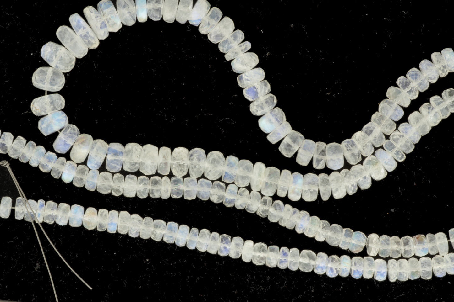 Blue Rainbow Moonstone 5mm Faceted Rondelles