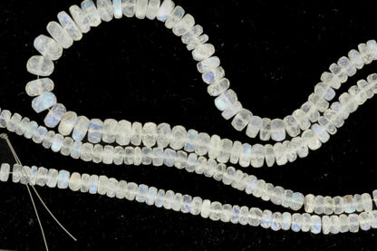Blue Rainbow Moonstone 5mm Faceted Rondelles