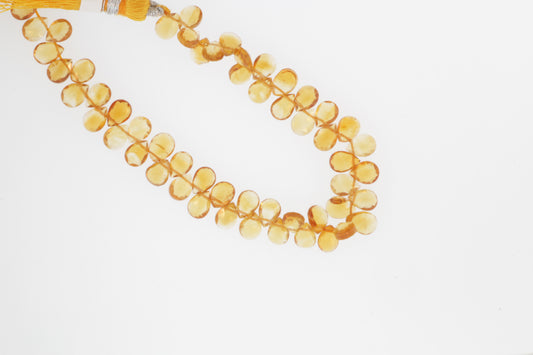 Orange Madeira Citrine 7x5mm Faceted Pear Shaped Briolettes