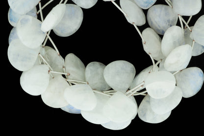Blue Rainbow Moonstone 18mm Faceted Heart Shaped Briolettes