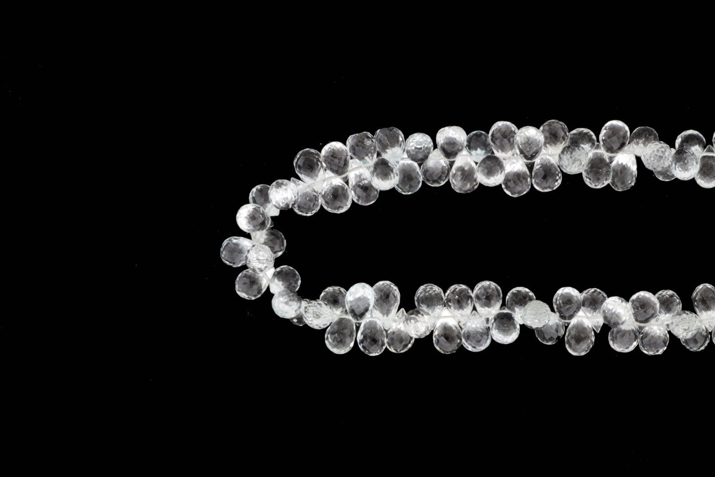 White Topaz 7x5mm Faceted Teardrop Briolettes