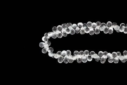 White Topaz 7x5mm Faceted Teardrop Briolettes