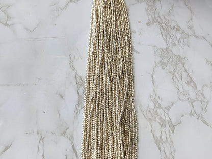 Silver Plated Pyrite 2mm Faceted Rounds