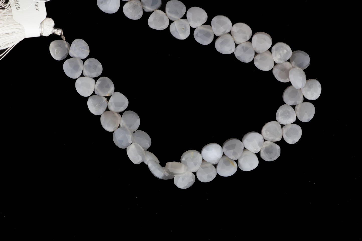 Gray Moonstone 6mm Faceted Heart Shaped Briolettes