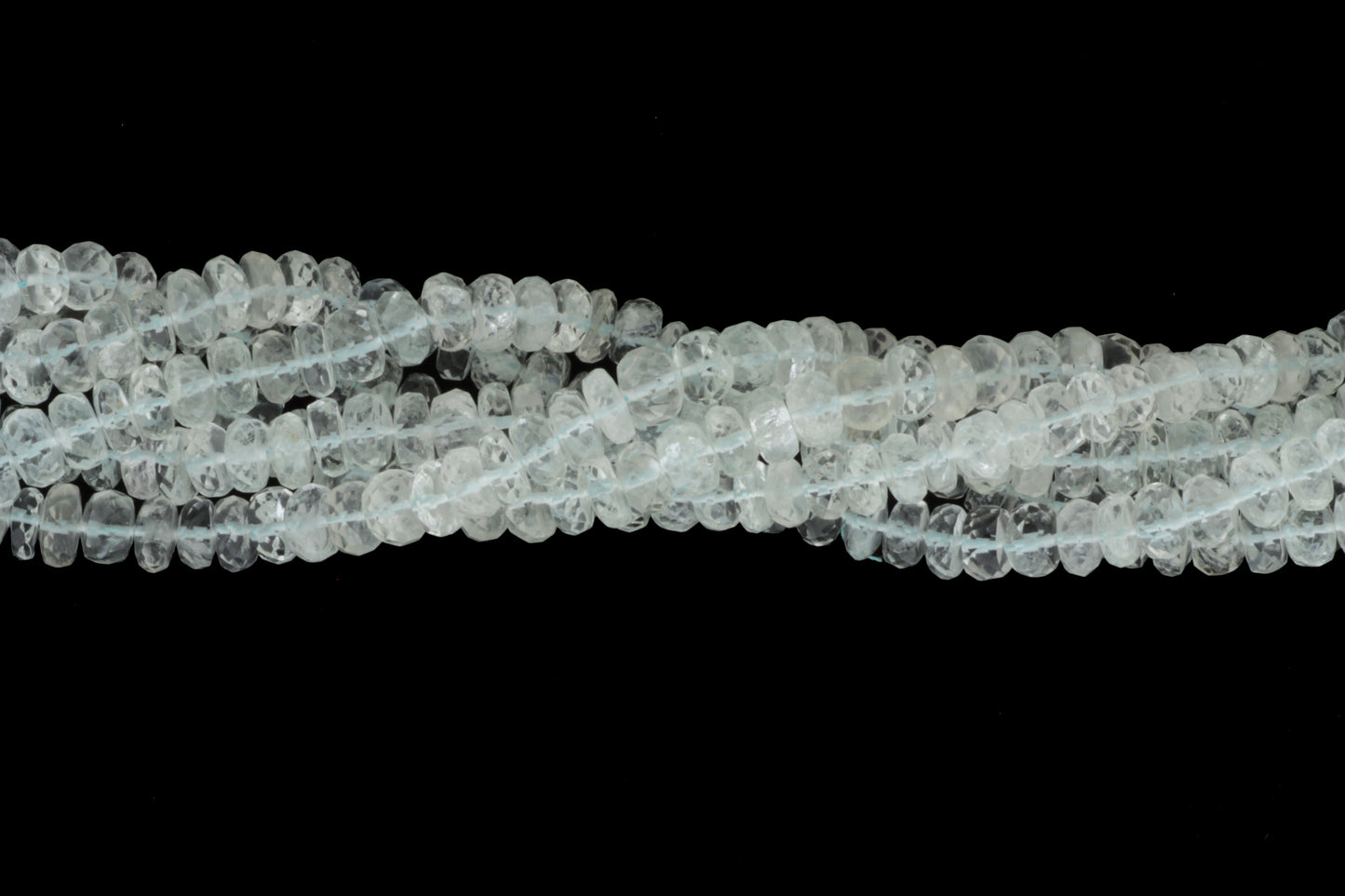 Pale Blue Aquamarine 7mm Faceted Rondelles