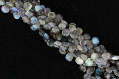 Blue Labradorite 8mm Faceted Heart Shaped Briolettes