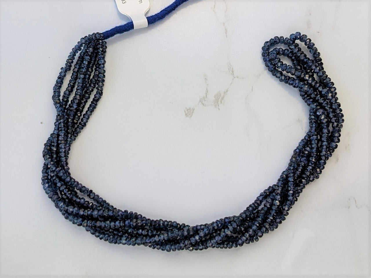 Navy Blue Sapphire 2.5mm Faceted Rondelles