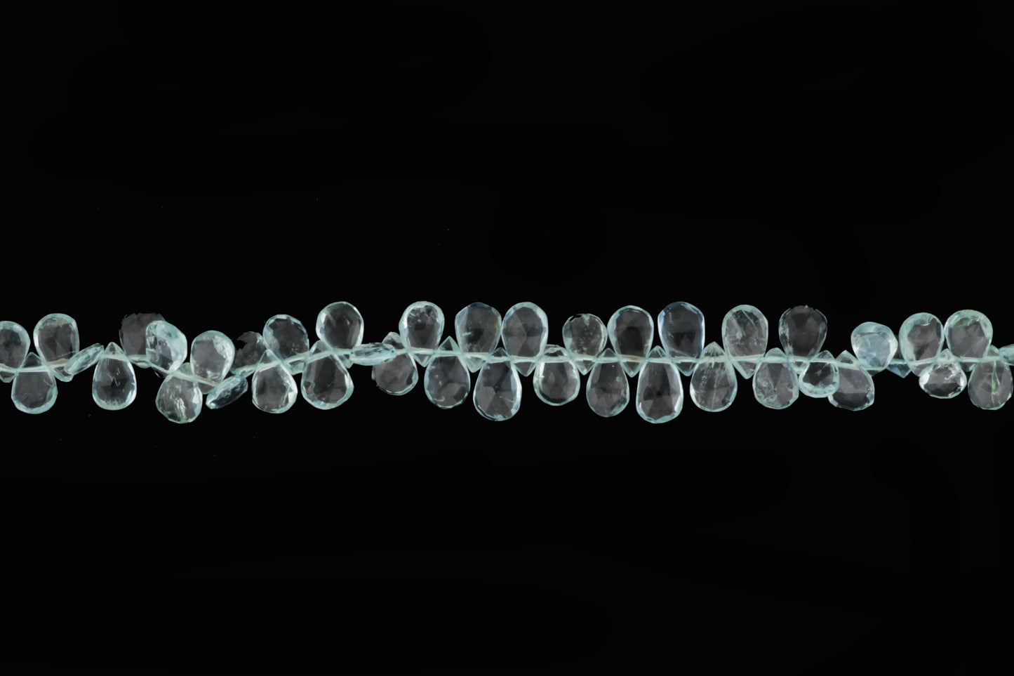 Blue Aquamarine 7x5mm Faceted Pear Shaped Briolettes