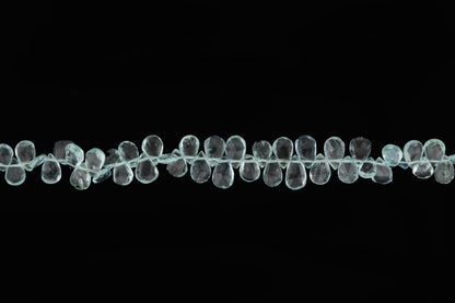 Blue Aquamarine 7x5mm Faceted Pear Shaped Briolettes