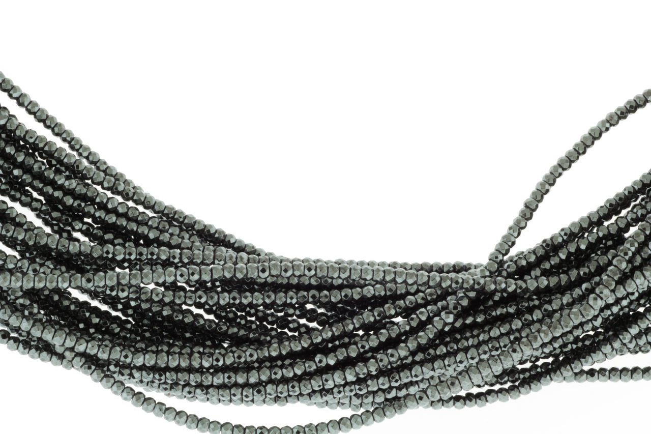 Gunmetal Hematite 3mm Faceted Rondelles
