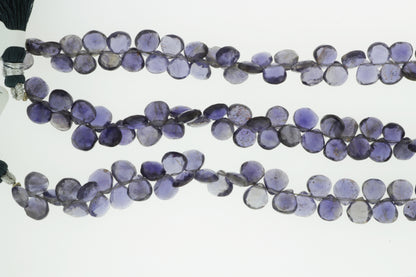 Blue Iolite 7mm Faceted Heart Shaped Briolettes