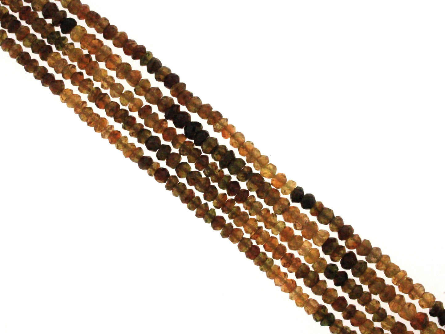Ombre Brown Tourmaline 4mm Faceted Rondelles
