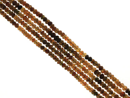 Ombre Brown Tourmaline 4mm Faceted Rondelles