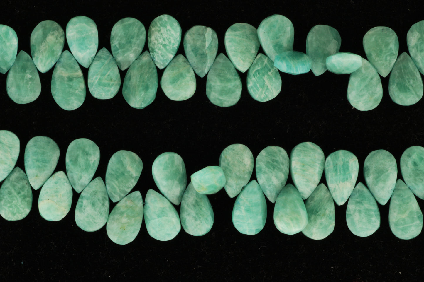 Blue Amazonite 14x9mm Faceted Pear Shaped Briolettes
