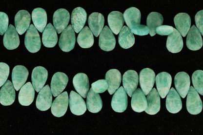 Blue Amazonite 14x9mm Faceted Pear Shaped Briolettes