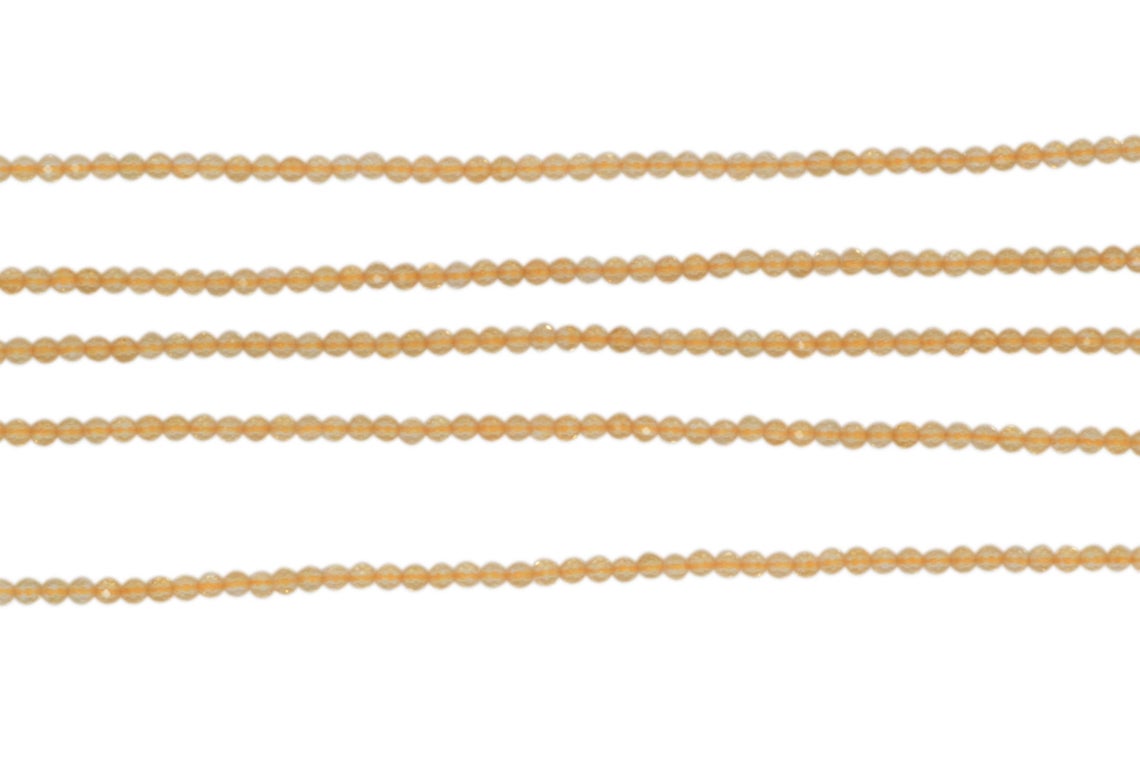 Dark Yellow Citrine 2.5mm Faceted Rounds