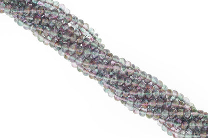 Coated Rainbow Quartz 6mm Faceted Rondelles
