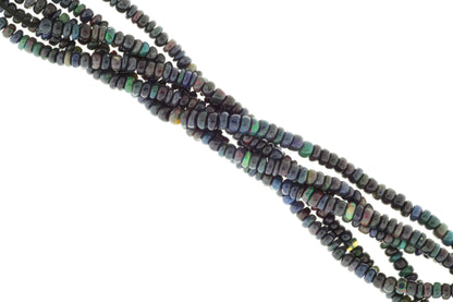 Black Ethiopian Opal 5mm Smooth Rondelles