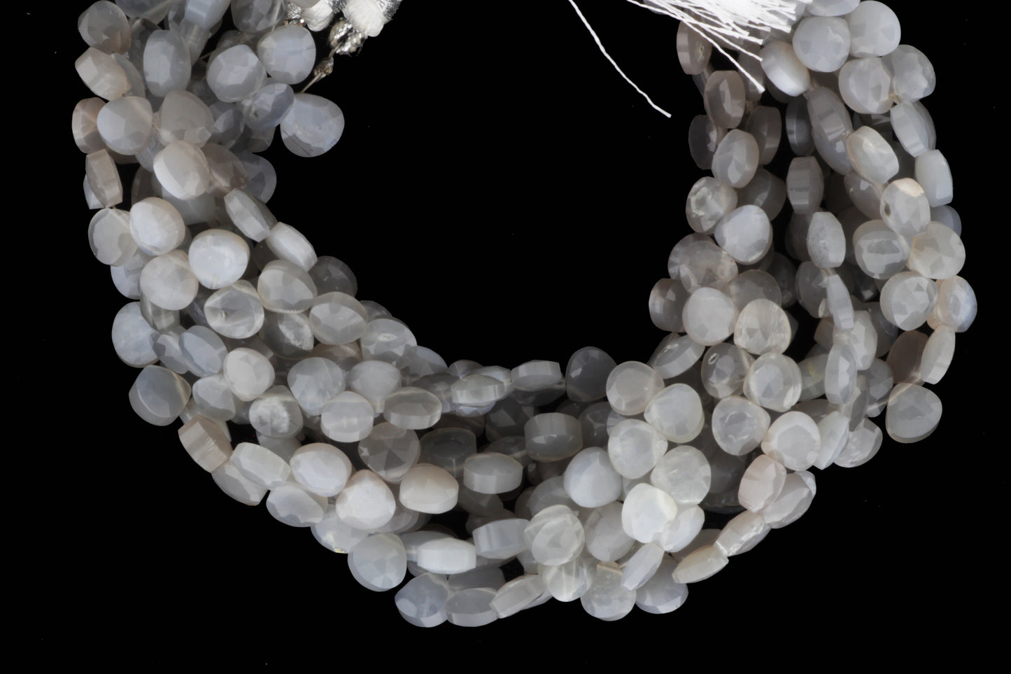 Gray Moonstone 5mm Faceted Heart Shaped Briolettes