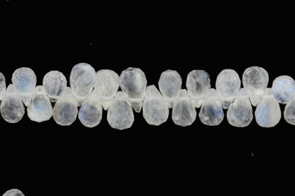 Blue Rainbow Moonstone 7x5mm Faceted Teardrop Briolettes
