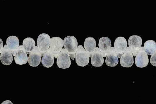 Blue Rainbow Moonstone 7x5mm Faceted Teardrop Briolettes