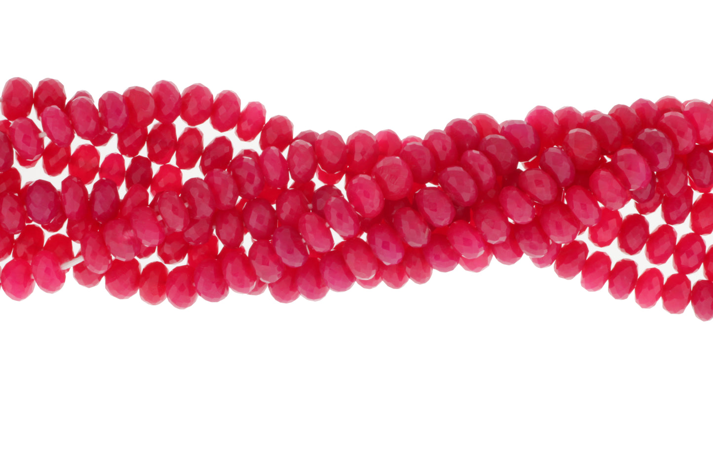 Dark Hot Pink Chalcedony 8mm Faceted Rondelles