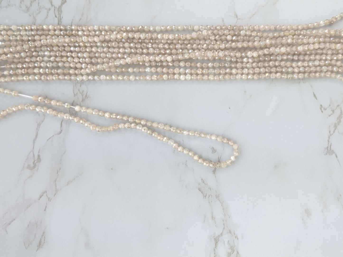 White Silverite 3.5mm Faceted Rounds