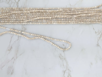 White Silverite 3.5mm Faceted Rounds