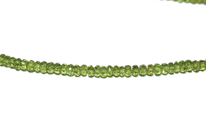 Green Peridot 4mm Faceted Rondelles