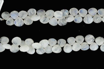 Blue Rainbow Moonstone 11mm Faceted Heart Shaped Briolettes