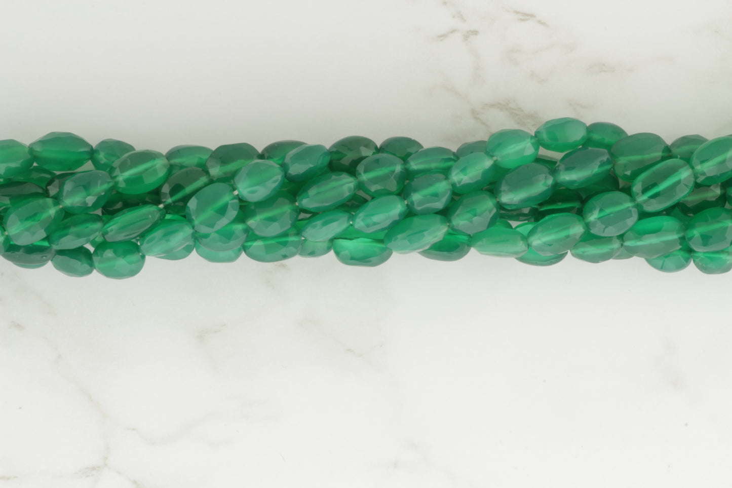 Green Onyx 8x6mm Faceted Ovals