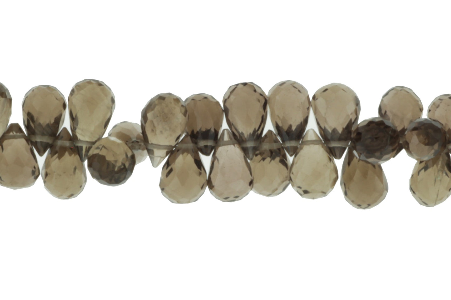 Brown Smoky Quartz 8x5mm Faceted Teardrop Briolettes