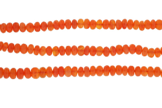 Orange Carnelian 7mm Faceted Rondelles