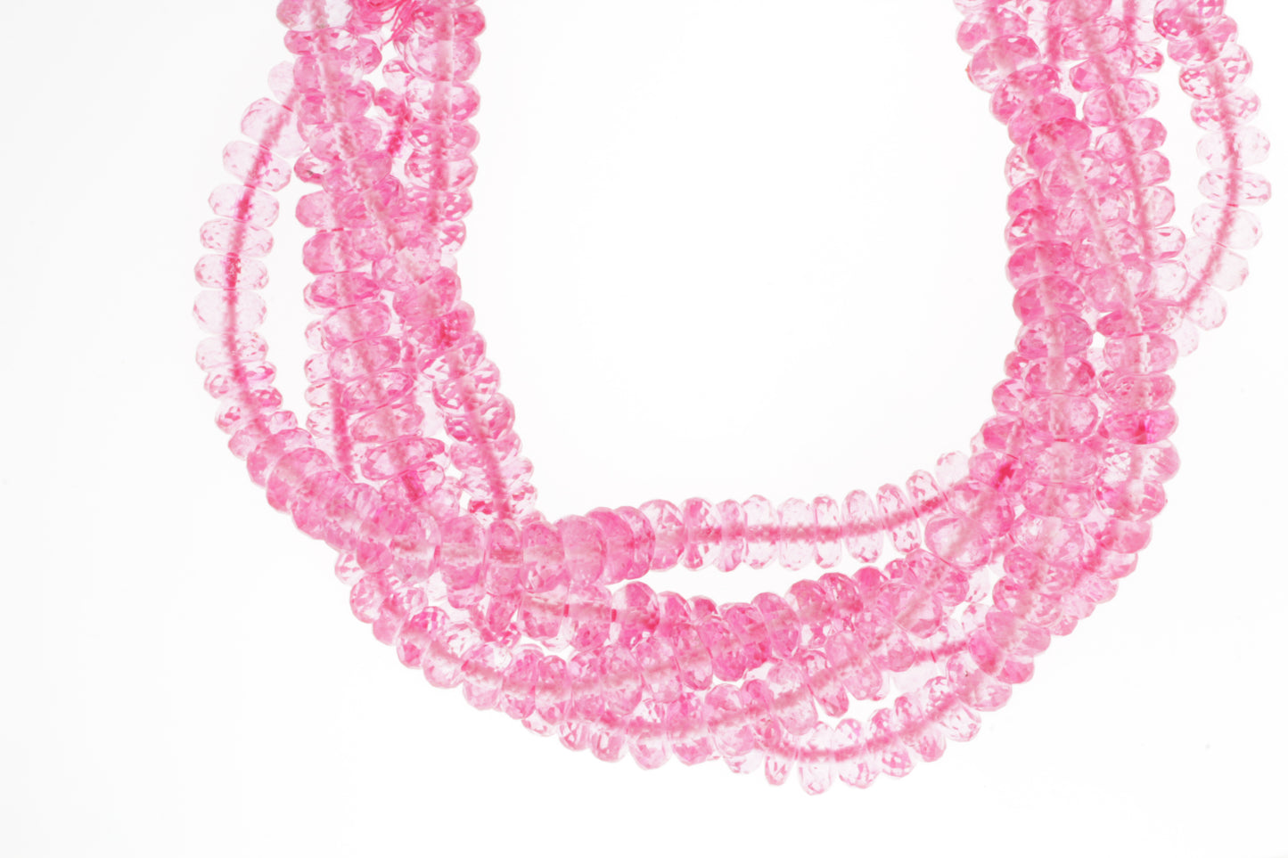 Coated Pink Topaz 7mm Faceted Rondelles