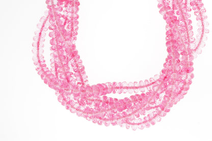 Coated Pink Topaz 7mm Faceted Rondelles