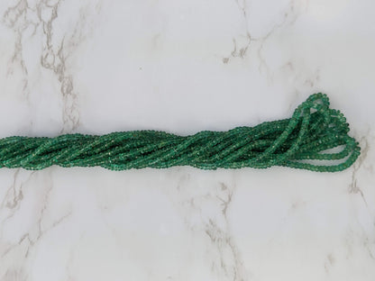 Green Emerald 3mm Faceted Rondelles