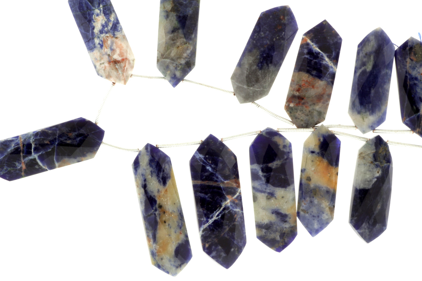 Blue Sodalite 30x12mm Faceted Shields