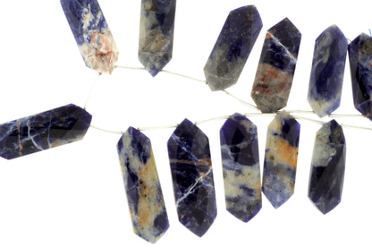 Blue Sodalite 30x12mm Faceted Shields