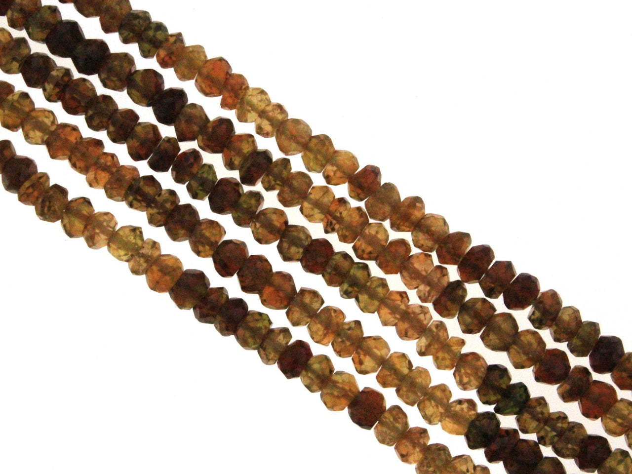Ombre Brown Tourmaline 4mm Faceted Rondelles