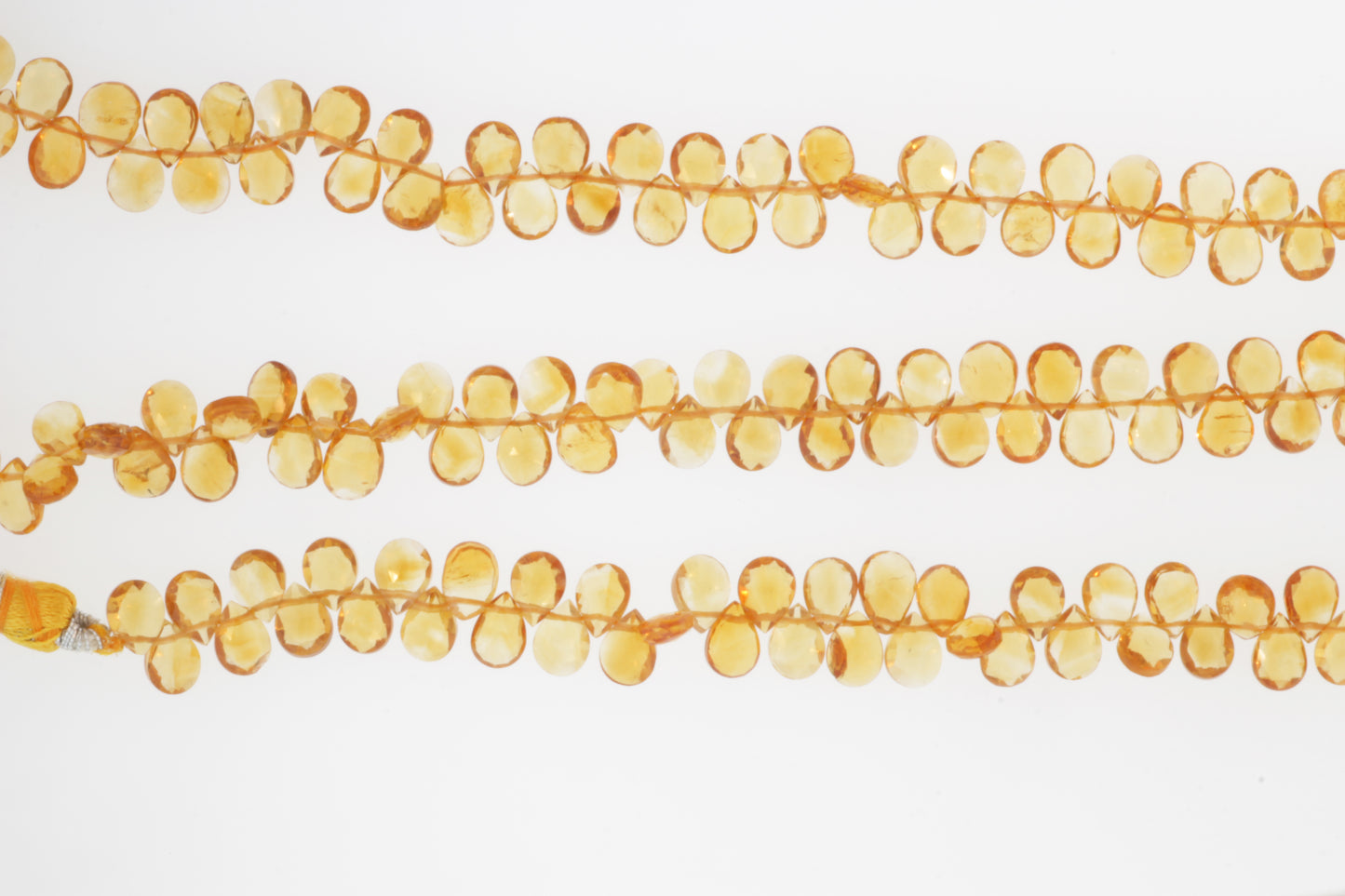 Orange Madeira Citrine 6x4mm Faceted Pear Shaped Briolettes