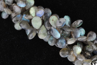 Blue Labradorite 16x11mm Faceted Pear Shaped Briolettes