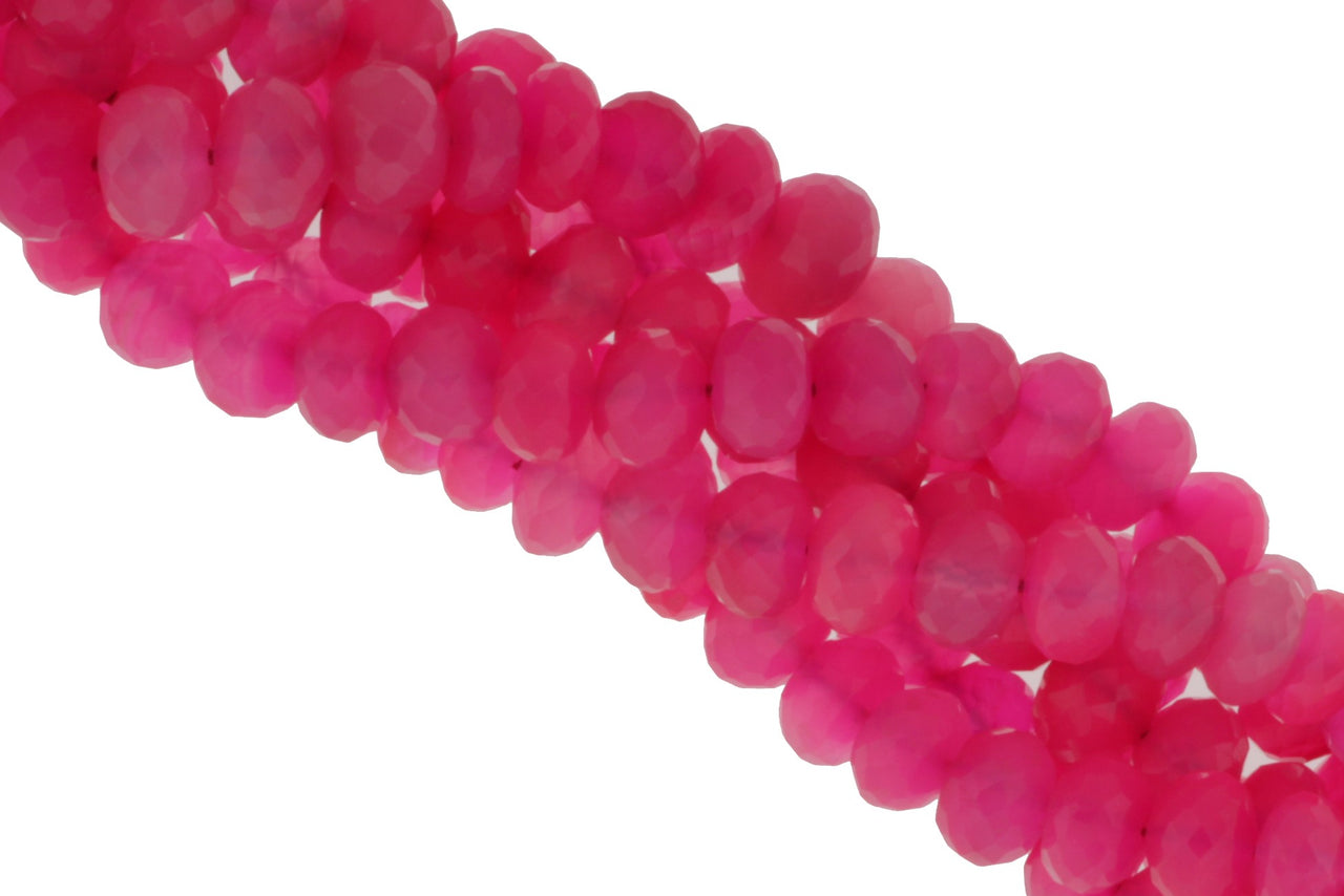 Light Hot Pink Chalcedony 8mm Faceted Rondelles