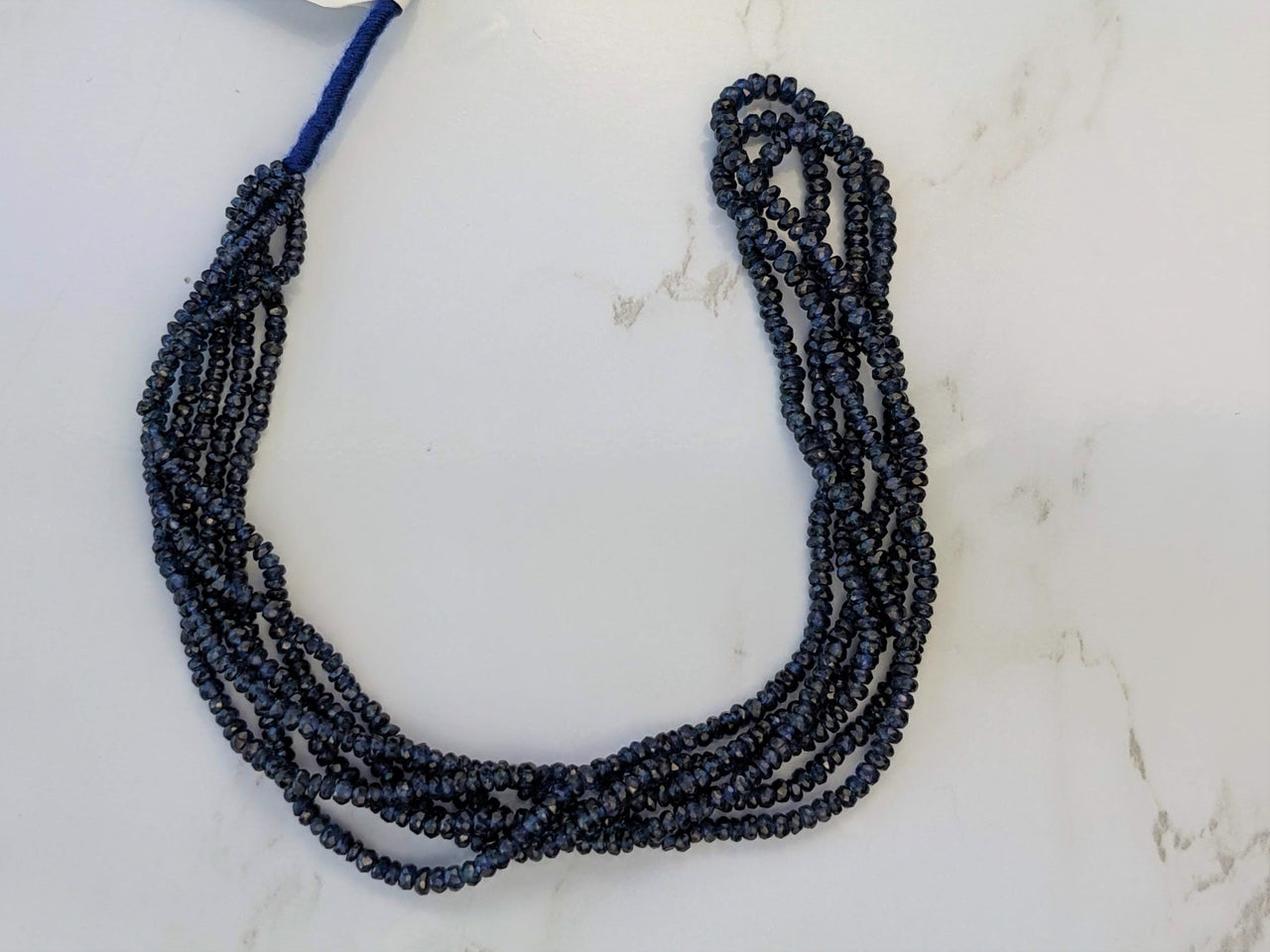Navy Blue Sapphire 2mm Faceted Rondelles