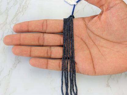 Navy Blue Sapphire 2mm Faceted Rondelles