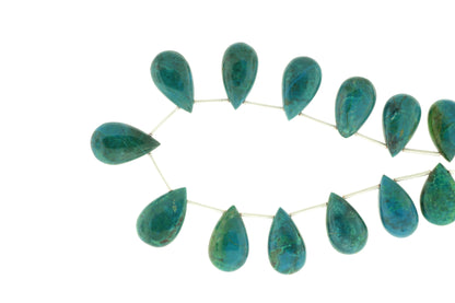 Blue Green Chrysocolla 16x10mm Smooth Pear Shaped Briolettes